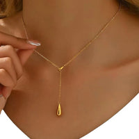 Gold Plated Stainless Steel Anti Tarnish Teardrop Pendant