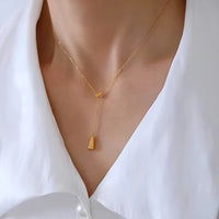 Gold Plated Stainless Steel Anti Tarnish Teardrop Pendant