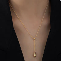 Gold Plated Stainless Steel Anti Tarnish Teardrop Pendant