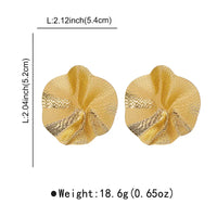 Gold Plated Statement Big Size Lotus Leaf Stud Earring