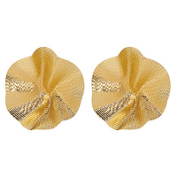 Gold Plated Statement Big Size Lotus Leaf Stud Earring