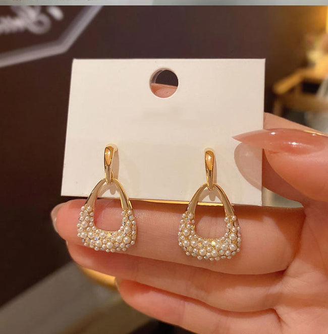 Gold Plated Trendy Fashion Unique Pearl Drop Earrings