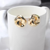 Gold Plated Vintage Style Knotted Stud Earring