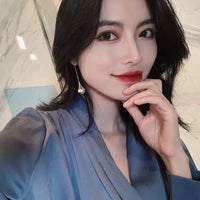 Gold Plated Water Droplets Style Pearl Drop Earrings For Women