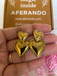 Gold Plated Anti Tarnish Heart Themed Earrings