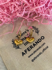 Gold Plated Anti Tarnish Stainless Steel Heart Themed Drop Earrings