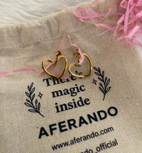 Gold Plated Anti Tarnish Stainless Steel Heart Themed Stud Earrings