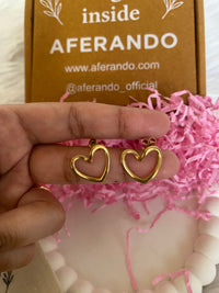 Gold Plated Anti Tarnish Stainless Steel Heart Themed Stud Earrings