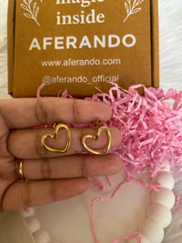 Gold Plated Anti Tarnish Stainless Steel Heart Themed Stud Earrings