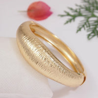 Gold Plated Exaggerates Rough Top Surface Chunky Bracelet for Women