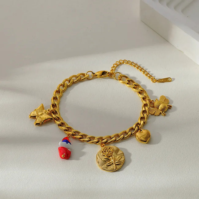 Golden Garden Anti-Tarnish Charm Bracelet