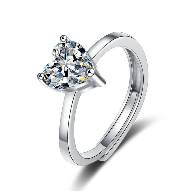 Heart Shape Zircon Diamond Engagement Ring