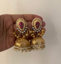 Kashni Kashmiri Ghungroo & Paanchi Work Jhumkas