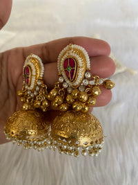 Kashni Kashmiri Ghungroo & Paanchi Work Jhumkas