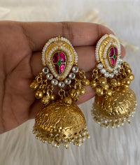 Kashni Kashmiri Ghungroo & Paanchi Work Jhumkas