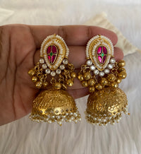 Kashni Kashmiri Ghungroo & Paanchi Work Jhumkas