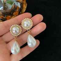 Korean Style Elegant Luxury Pearl Drop Earrings