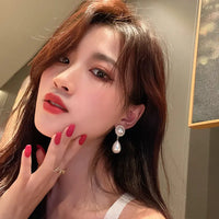 Korean Style Elegant Luxury Pearl Drop Earrings