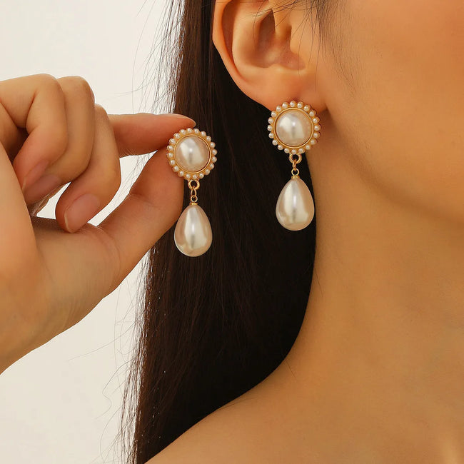 Korean Style Elegant Luxury Pearl Drop Earrings