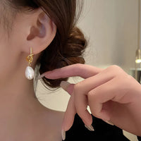 Korean Style Gold Plated Pearl Drop Stud Earring