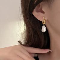 Korean Style Gold Plated Pearl Drop Stud Earring