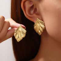 Liora Anti-Tarnish Leaf Stud Earrings