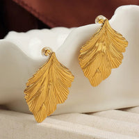 Liora Anti-Tarnish Leaf Stud Earrings