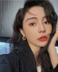 Luna Twisted Gold Hoop Earrings