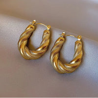 Luna Twisted Gold Hoop Earrings