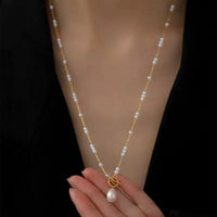 Luna Pearl Stainless Steel Chain Necklace