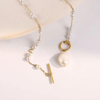 Luna Pearl Stainless Steel Chain Necklace
