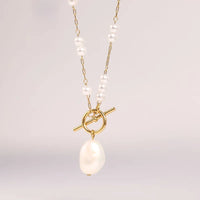 Luna Pearl Stainless Steel Chain Necklace