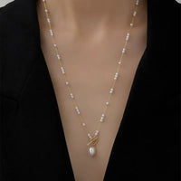 Luna Pearl Stainless Steel Chain Necklace