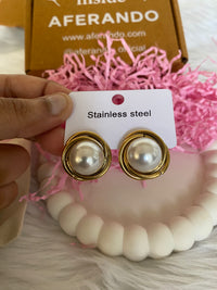 Lustre Knot – Stainless Steel Pearl Studs