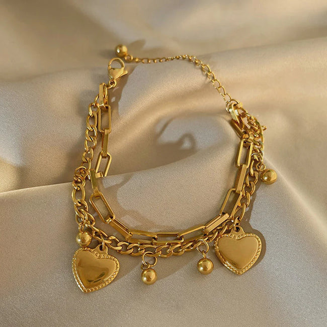 Luxe Heart Link Bracelet