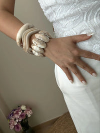 Marble White Resin Bracelet Combo Set – Set of 3 Unique Designs