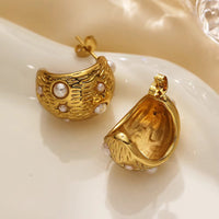 Mira Pearl Huggy Stud Earrings