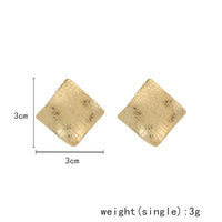 Office Wear Style Uneven Texture Geometric Gold Plated Alloy Studs Earrings