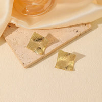 Office Wear Style Uneven Texture Geometric Gold Plated Alloy Studs Earrings