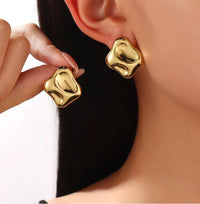 Orla Dented Square Stud Earrings