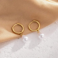 PearlDrop – Minimalist Gold Hoop Earrings
