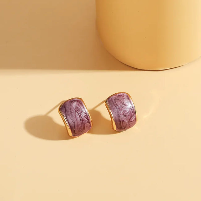 Purple Color Stud Earring For Girls