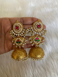 Rajasi Ornate Victorian-Style Grand Brass Jhumkis