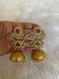 Rajasi Ornate Victorian-Style Grand Brass Jhumkis