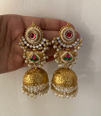 Rajasi Ornate Victorian-Style Grand Brass Jhumkis