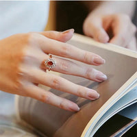 Retro Oval  Zircon Diamond Open Rings