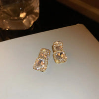 Rhinestone Diamond Square Drop Earrings For Women