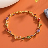 Viral Anti-Tarnish Tulip Bracelet (Multicolor Stone)