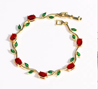 Viral Anti-Tarnish Tulip Bracelet (Red & Green)