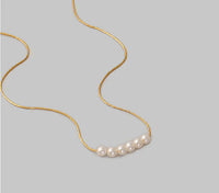 Serena Inlaid Pearl Pendant Necklace – 18K Gold Plated